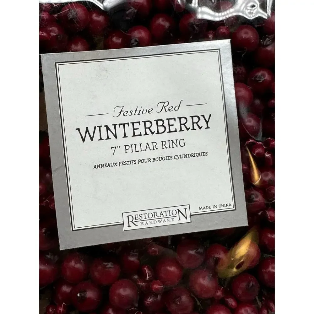 Restoration Hardware Winterberry Festive Red Pillar Ring 7